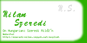 milan szeredi business card